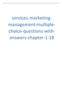 Services Marketing Management multiple choice questions with answers chapter 1-18.