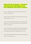 WGU-C720 All Unit Quizzes - Operations and Supply Chain Management. Top Exam Questions and answers. Rated A+