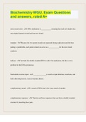 Biochemistry WGU&comma; Exam Questions and answers&comma; rated A&plus;