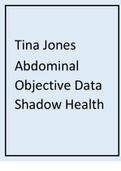 Tina Jones Abdominal Objective Data Shadow Health.