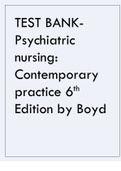 TEST BANK-Psychiatric nursing Contemporary practice 6th Edition by Boyd.
