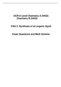 OCR A Level Chemistry A (H432) Chemistry B (H433) PAG 5: Synthesis of an organic liquid Exam Questions and Mark Scheme