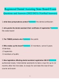 Dental Assisting State Board Exam.questions verified with 100% correct answers