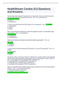 HealthStream Cardiac ICU Questions and Answers