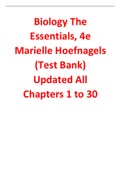 Biology The Essentials 4th Edition By Marielle Hoefnagels (Test Bank All Chapters, 100% Original Verified, A+ Grade)
