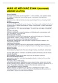 NURS 102 MED SURG EXAM 1 &lpar;Answered&rpar; VERIFIED SOLUTION