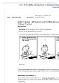 GTx&colon; ISYE6501x Introduction to Analytics Modeling Midterm Quiz 1 & QUIZ 2 - GT Students and Verified MM Learners latest 2023