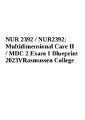 NUR 2392 / NUR2392: Multidimensional Care II / MDC 2 Exam 1 Blueprint 2023 Rasmussen College, NUR 2392 Exam 2 2023, NUR 2392 FINAL EXAM REVIEW 2023 and NUR 2392, MDC II – Examination Blue Print – Exam 3 2023