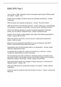 EMS OPS Test 1 Questions And Answers