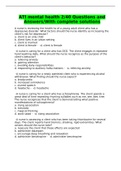 ATI mental health 2&sol;40 Questions and Answers&sol;With complete solutions