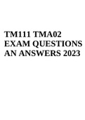 TM111 TMA02 EXAM QUESTIONS AND ANSWERS 2023