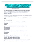 MEDICAL ASSISTANT PRACTICE TEST  QUESTIONS AND ANSWERS 2023