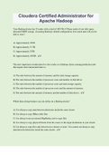 Cloudera Certified Administrator for Apache Hadoop &vert; Questions with 100&percnt; Correct Answers &vert; Updated & Verified