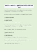 Adult CCRN&sol;PCCN Certification Practice Test &vert; 50 Questions with 100&percnt; Correct Answers &vert; Updated & Verified
