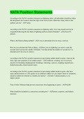 NATA Position Statements &vert; 40 Questions with 100&percnt; Correct Answers &vert; Updated & Verified