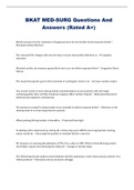 BKAT MED-SURG Questions And Answers &lpar;Rated A&plus;&rpar;
