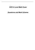 OCR A Level Math Exam Questions and Mark Scheme