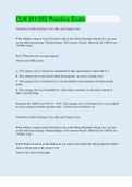 CLN 251&sol;252 Practice Exam &vert; with 100&percnt; Correct Answers &vert; Updated & Verified