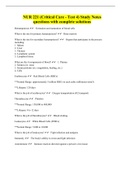 NUR 221 (Critical Care - Test 4) Study Notes questions with complete solutions