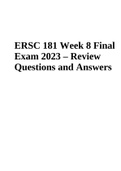ERSC 181 Week 8 Final Exam 2023 – Review Questions and Answers