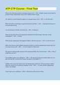 ATP CTP Course - Final Test &vert; 85 Questions with 100&percnt; Correct Answers &vert; Verified
