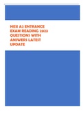 HESI A2 ENTRANCE  EXAM READING 2023  QUESTIONS WITH  ANSWERS LATEST  UPDATE
