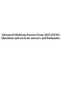 Advanced MedSurg Proctor Exam 2023 (NEW) Questions and accurate answers and Rationales.
