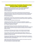 Core Competencies Complete Questions And Answers With Latest Updates