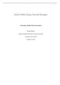 WGU D024 AIM2 Essay Promoting a Healthy Work Environment with complete solution
