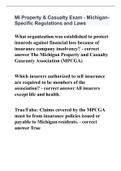 MI Property & Casualty Exam - Michigan-Specific Regulations and Laws already graded A
