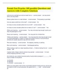 Permit Test Practice 109 possible Questions and Answers with Complete Solutions