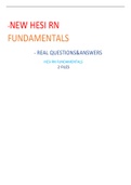 NEW HESI RN FUNDAMENTALS- REAL QUESTIONS & ANSWERS
