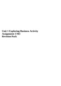 Unit 1 Exploring Business Activity Assignment 3 M3