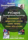 PYC4805 Assignment 1 (Essay Solutions) Semester 1 2023 (Code 790892) - The Basic Forces in Human Development: Organized within the Biopsychosocial Framework and Their Impact on Individual Differences