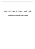 NUR 2633 Maternity Exam 3 study guide, NUR 2633 Maternal Child Health Nursing, Rasmussen
