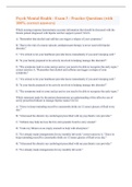 Psych Mental Health - Exam 3 - Practice Questions &lpar;with 100&percnt; correct answers&rpar;