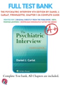 Test Bank For The Psychiatric Interview 4th Edition By Daniel J&period; Carlat 9781496327710 Chapter 1-34 Complete Guide &period;