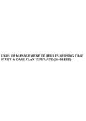 UNRS 312 MANAGEMENT OF ADULTS NURSING CASE STUDY & CARE PLAN TEMPLATE (GI-BLEED).