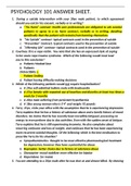 PSYCHOLOGY 101 ANSWER SHEET&period;