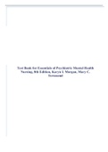Test Bank for Essentials of Psychiatric Mental Health Nursing, 8th Edition, Karyn I. Morgan, Mary C. Townsend 2023 updated.