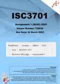ISC3701 Assignment 1 (QUIZ) 2023 (732836)