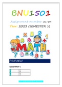 BNU1501 ASSIGNMENTS 1 TO 4 S1 2023