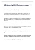 OB&sol;Maternity HESI Assignment exam with complete solutions