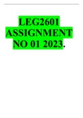 LEG2601 ASSIGNMENT NO 01  all summarry and elaboration highly rated