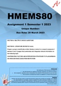 HMEMS80 Assignment 1 Semester 1 2023 