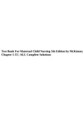 Test Bank For Maternal Child Nursing 5th Edition by McKinney Chapter 1-55 | ALL Complete Solutions, TEST BANK MATERNAL CHILD NURSING CARE 6TH EDITION, SHANNON PERRY, CHAPTERS 1-49 NEWEST VERSION 2022 & TEST BANK FOR MATERNAL CHILD NURSING 7TH EDITION BY M