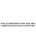NUR 212 MIDTERM EXAM -With 100% Verified & Revised Answers (NEW) 2023.