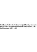 Test Bank for Dewits Medical Surgical Nursing Concepts and Practice 4th Edition Stromberg &sol; All Chapters 1-49 &sol; Full Complete 2022 - 2023&period;