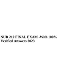 NUR 212 FINAL EXAM -With 100% Verified Answers 2023.