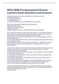  WGU D096 Pre-Assessment Diverse Learners Exam Questions and Answers